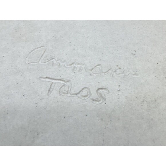 Susan Ammann Taos Twisted Rope Handle Glazed Art Pottery Oval Dish Signed 11” - Picture 7 of 10